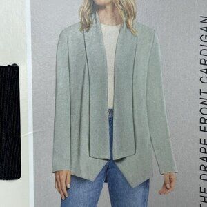 Max & Mia Drape Front Cardigan Light Olive Large Modal Blend d0565